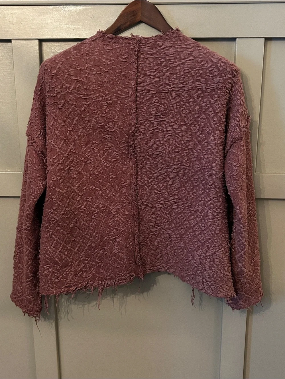 Free People Shaggy Knit Sweater Jacket Full Zip Cotton Oversized Size Small